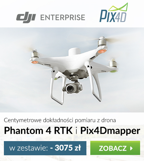 DJI Phantom 4 RTK + Pix4Dmapper w zestawie